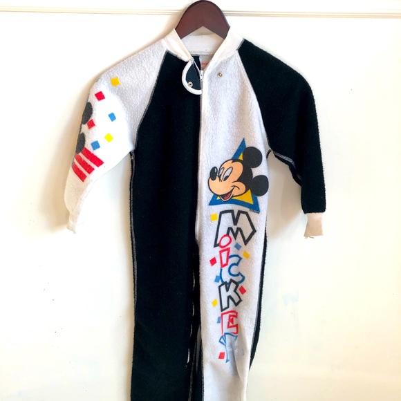 snugabye Other - Vintage 90’s Snugabye Mickey Mouse One Piece Pyjamas Black Size 6